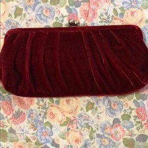 Red velvet evening clutch